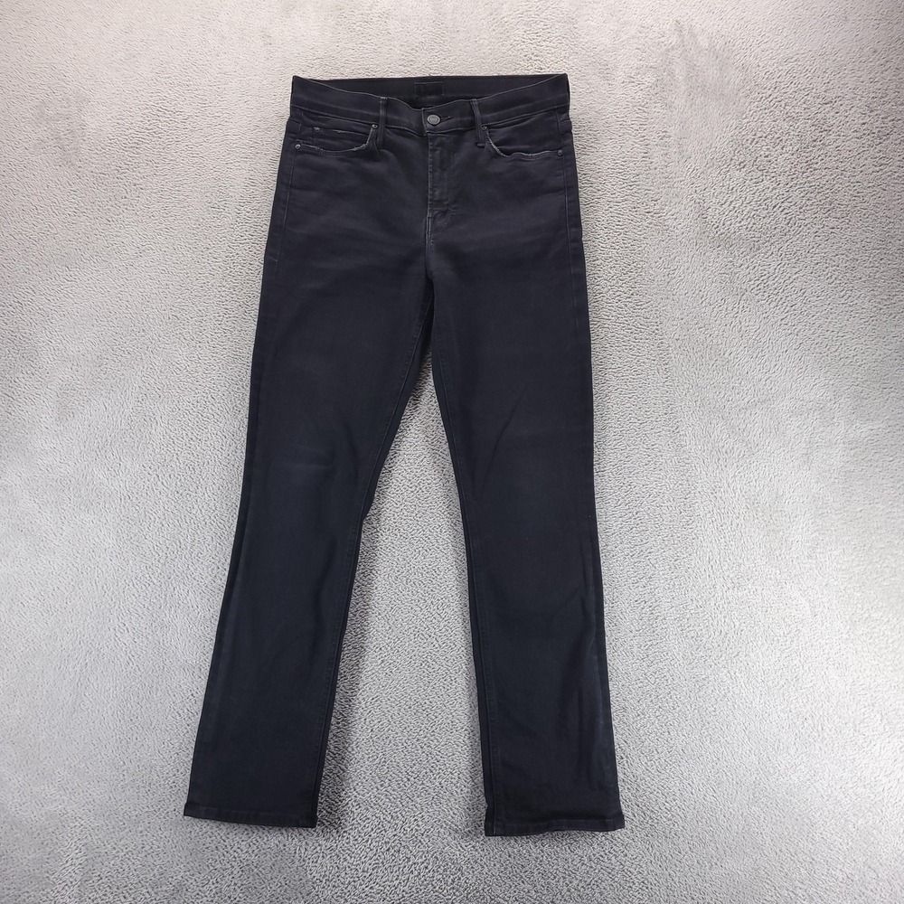 Mother Jeans Womens 29 Black The Mid Rise Dazzler Ankle Slim Not Guilty Stretch